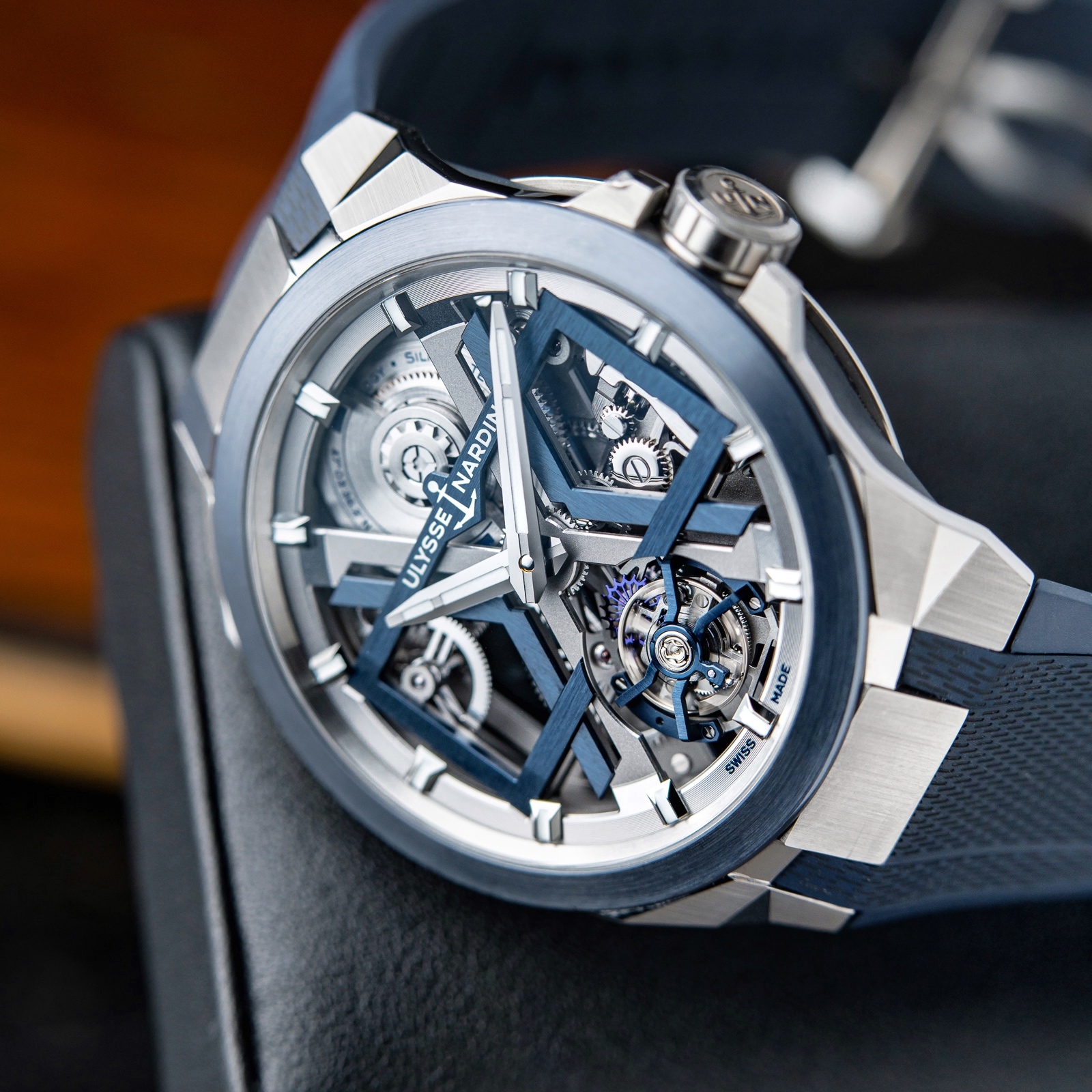 Ulysse Nardin Blast Skeleton Flying Tourbillon Blue Ceramic Titanium Watch