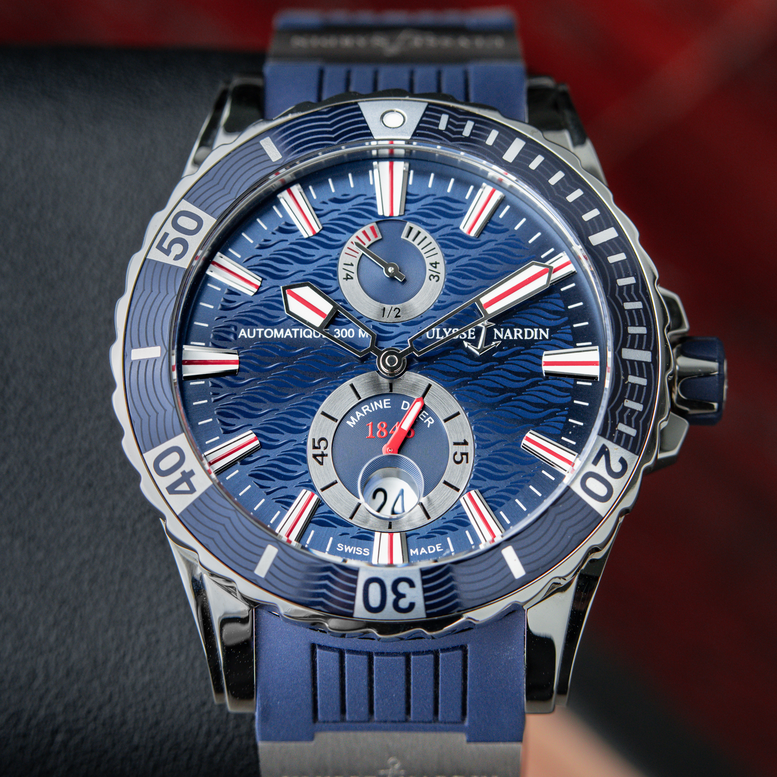 Ulysse Nardin Diver Chronometer Maxi Marine Conquer The Ocean Blue Wave Steel
