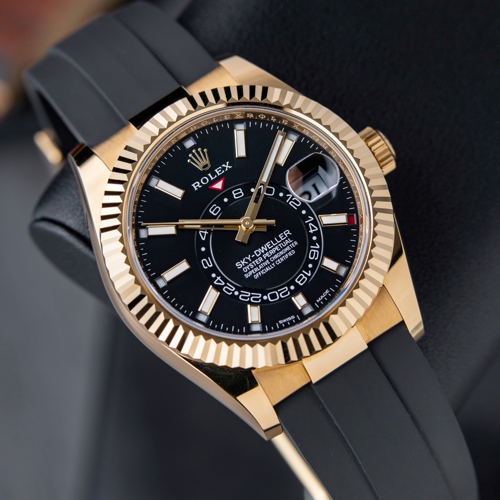 Rolex Sky-Dweller Yellow Gold Oysterflex Black Dial 2022 Date
