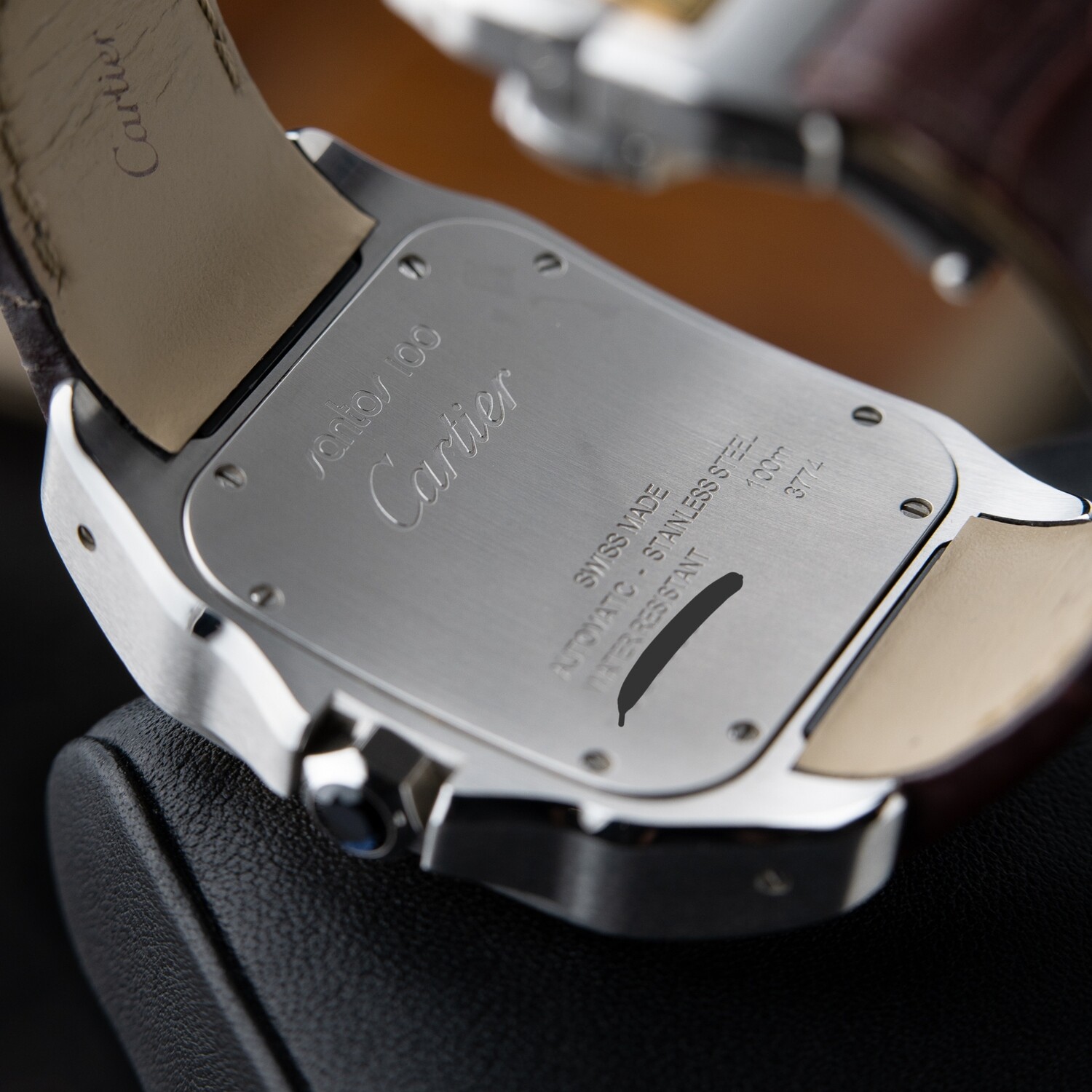 Cartier Santos レディースウォッチ Cartier Santos 100 XL Two Tone Gold Steel White Leather Automatic 3774