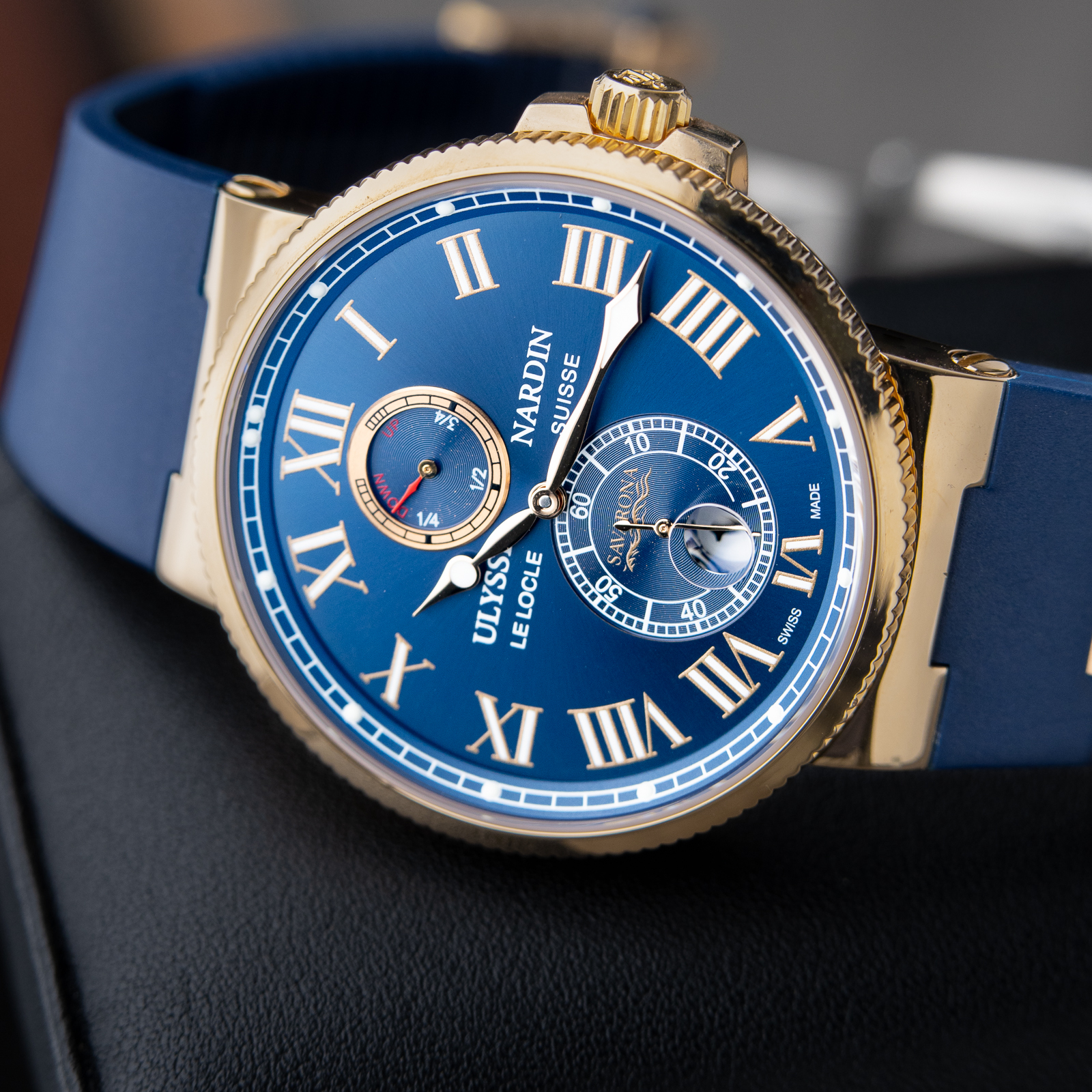 Ulysse Nardin Maxi Marine Chronometer RARE Savarona LE Rose Blue