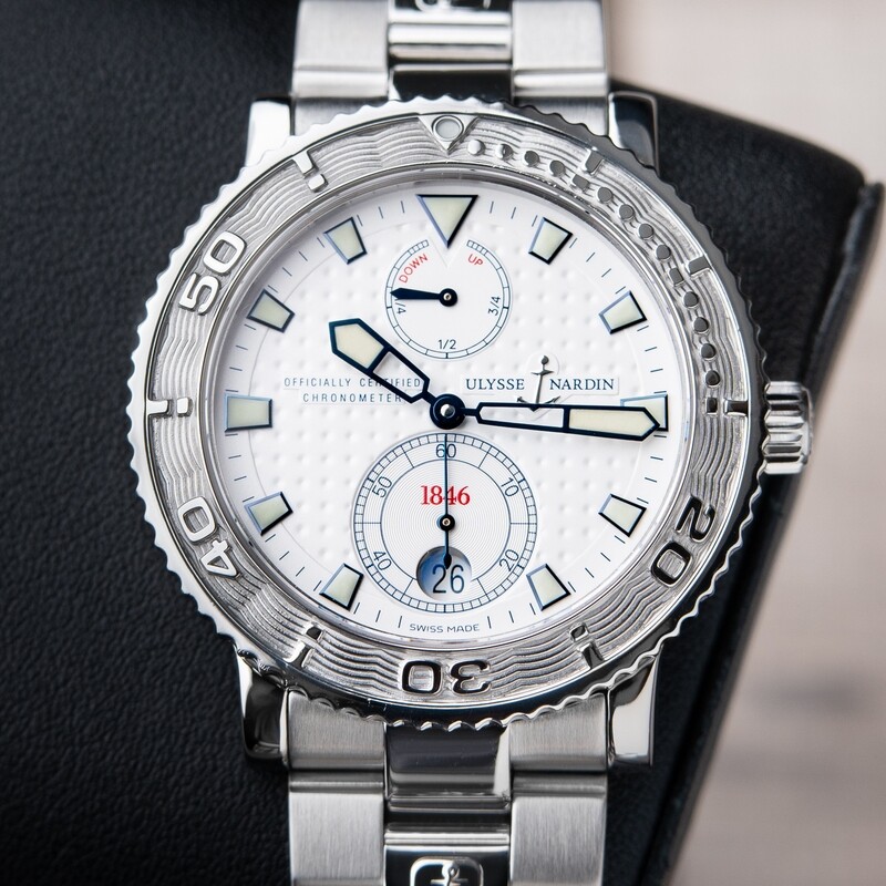 Ulysse Nardin Diver Marine Steel Bracelet Silver White Dial 263-51