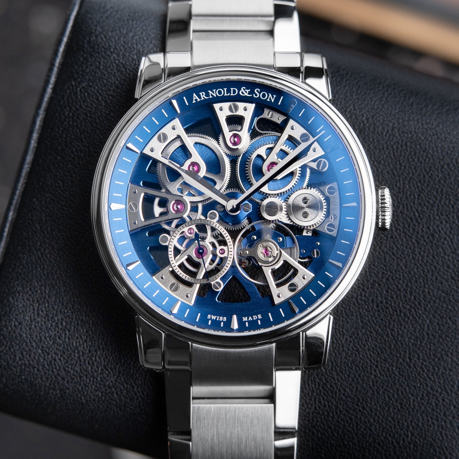 Arnold & Son Nebula Blue UNWORN Blue Skeleton Openworked Bracelet
