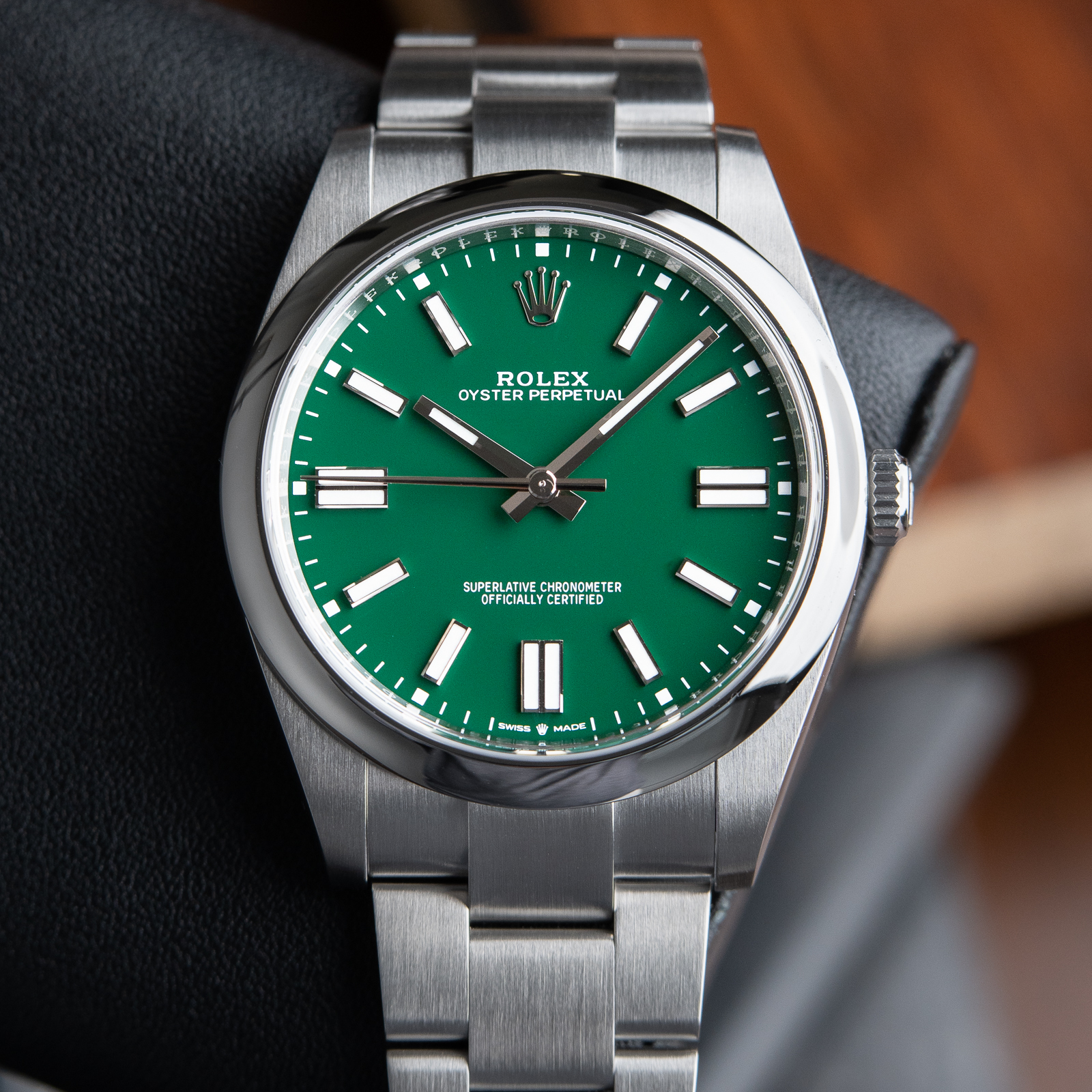 Rolex Oyster Perpetual 41mm OP41 Green Dial UNWORN Stainless Steel Watch