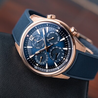 Jaeger-LeCoultre Polaris Perpetual Calendar Blue Dial Rose Gold Boutique Edition Watch