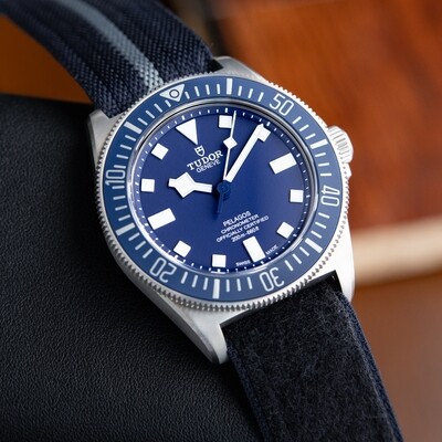Tudor Pelagos FXD MN22 Marine Nationale Titanium Blue Dial Diver's Watch