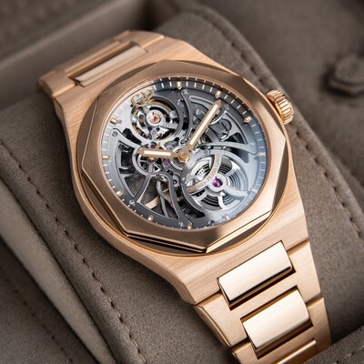 Girard Perregaux Laureato Skeleton 2023 Openworked Rose Gold Automatic