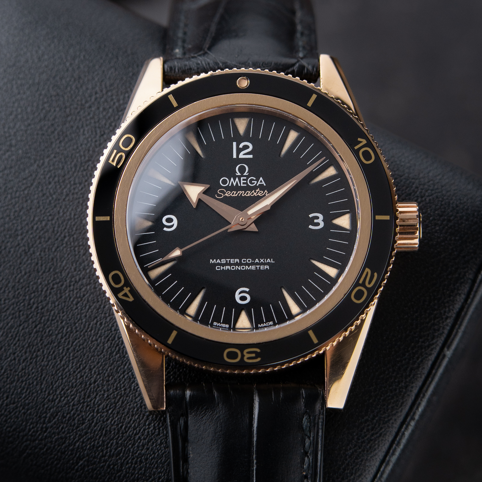 Omega Seamaster 300 Master Co-Axial Chronometer Sedna Rose Gold RARE