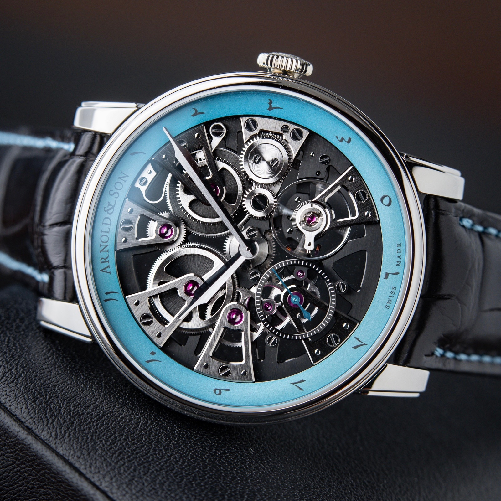 Arnold & Son Nebula RARE Arabic UNWORN Turquoise Skeleton Openworked 41.5mm