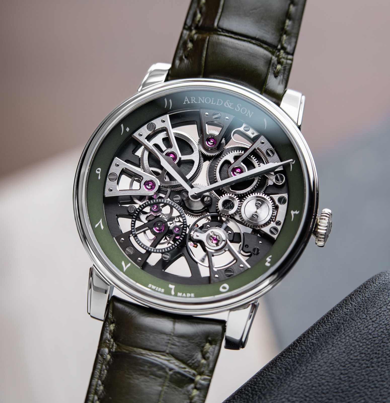 Arnold & Son Nebula RARE LE Arabic UNWORN Green Skeleton Openworked 41.5mm