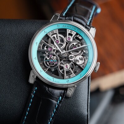 Arnold & Son Nebula RARE Arabic UNWORN Turquoise Skeleton