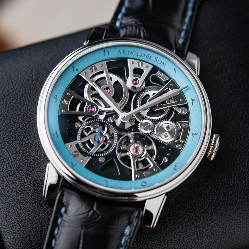 Arnold & Son Nebula RARE Arabic UNWORN Turquoise Skeleton Openworked 41.5mm