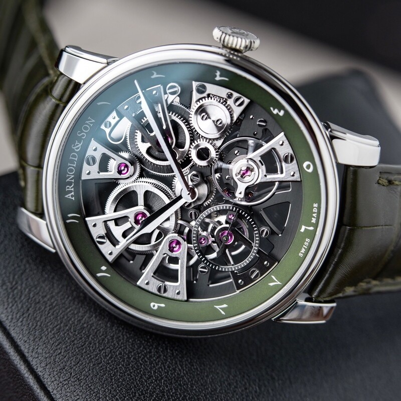 Arnold & Son Nebula RARE LE Arabic UNWORN Green Skeleton Openworked 41.5mm