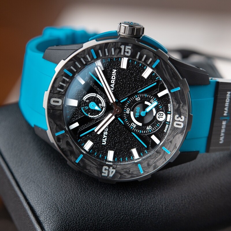 Ulysse Nardin Marine Diver Net Azure Blue 2023 UNWORN Carbon Bezel 44mm