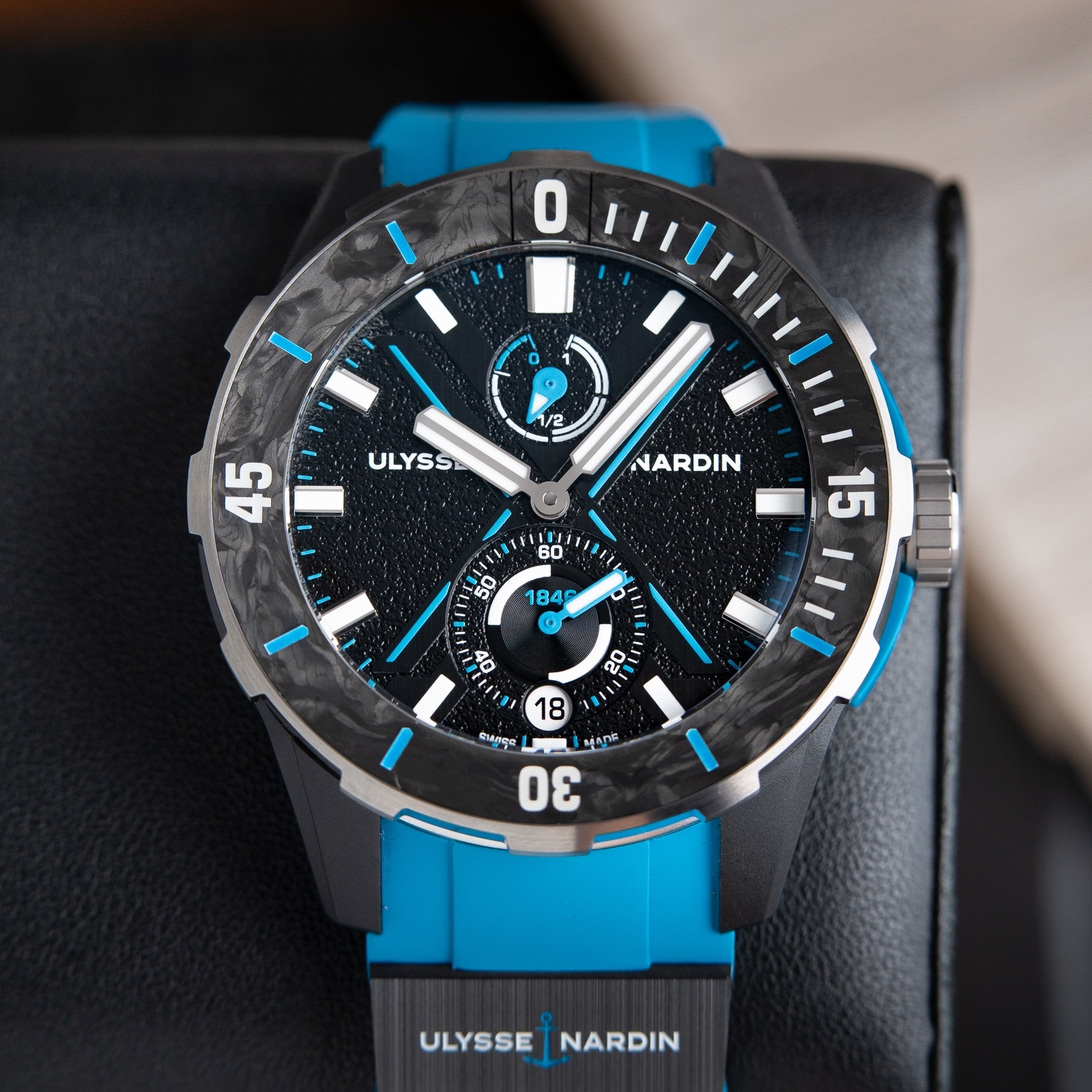 Ulysse Nardin Marine Diver Net Azure Blue 2023 UNWORN Carbon Bezel 44mm