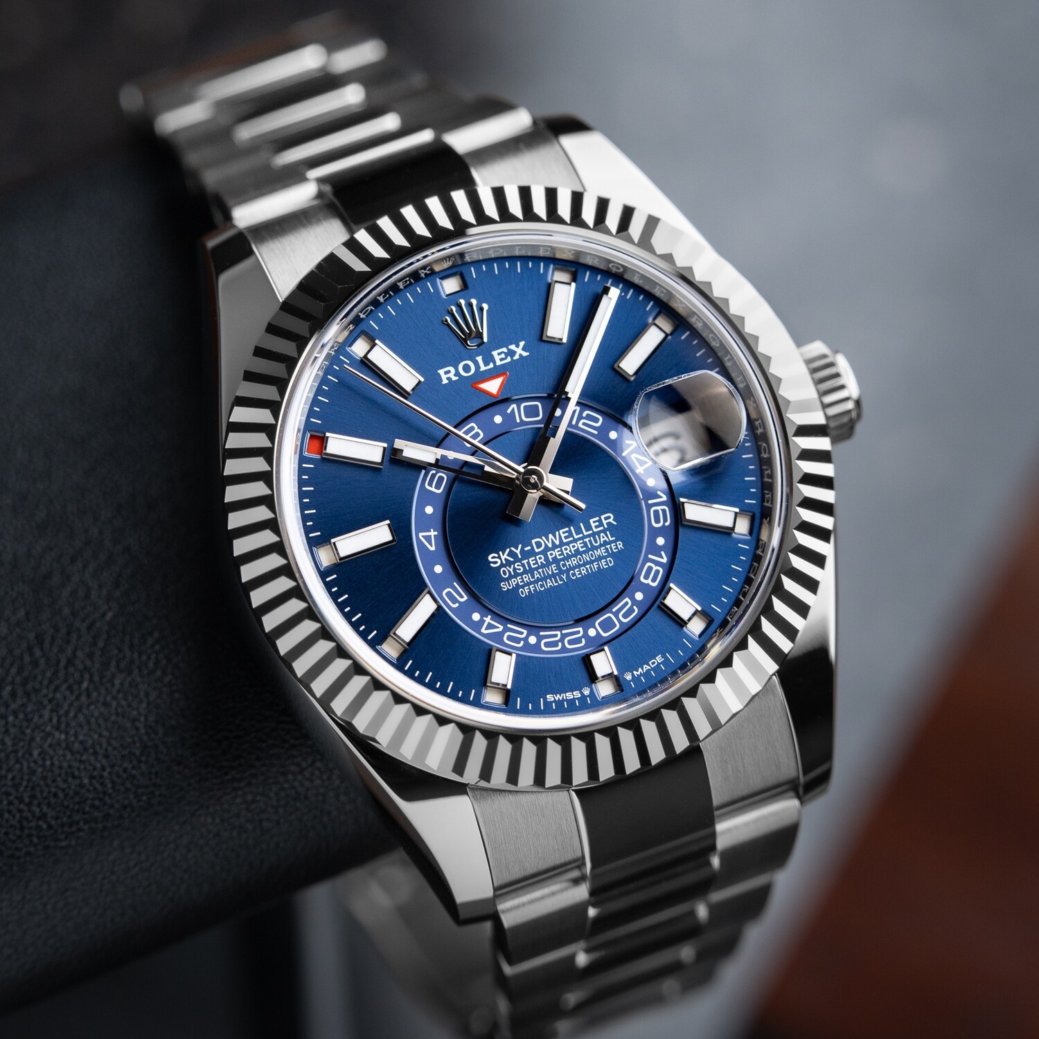 Rolex sky dweller blue face discount