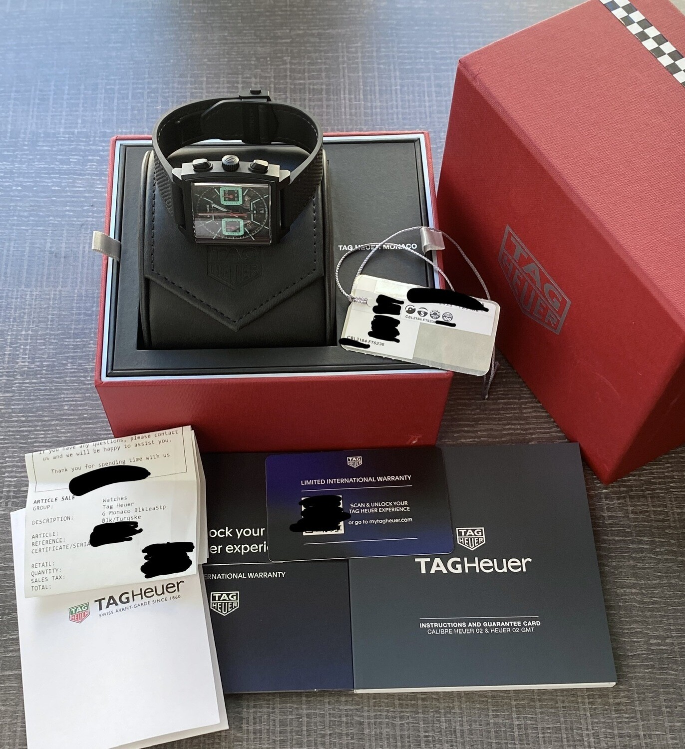 TAG Heuer Monaco ギフトボックス Tag Heuer Monaco - Skeleton Dial & Leather Strap