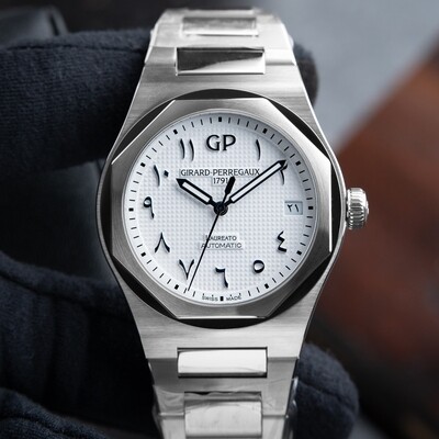 Girard Perregaux Laureato UNWORN RARE White Middle Eastern Arabic