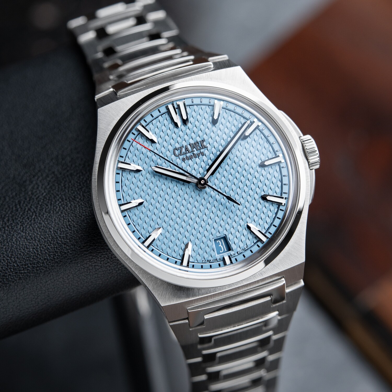 Czapek Antarctique Passage De Drake Glacier Blue Automatic EXCELLENT