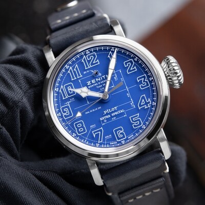 Zenith Pilot Type 20 Blueprint Extra Special Limited to 250 Automatic Blue Watch