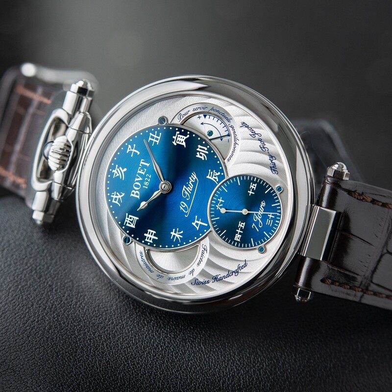 Bovet 19Thirty Fleurier RARE Blue Chinese Sunburst Dial Steel 42mm