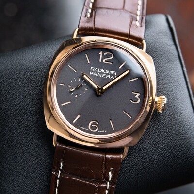 Panerai Radiomir Oro Rosso Brown Dial Rose Gold Brown Leather PAM439