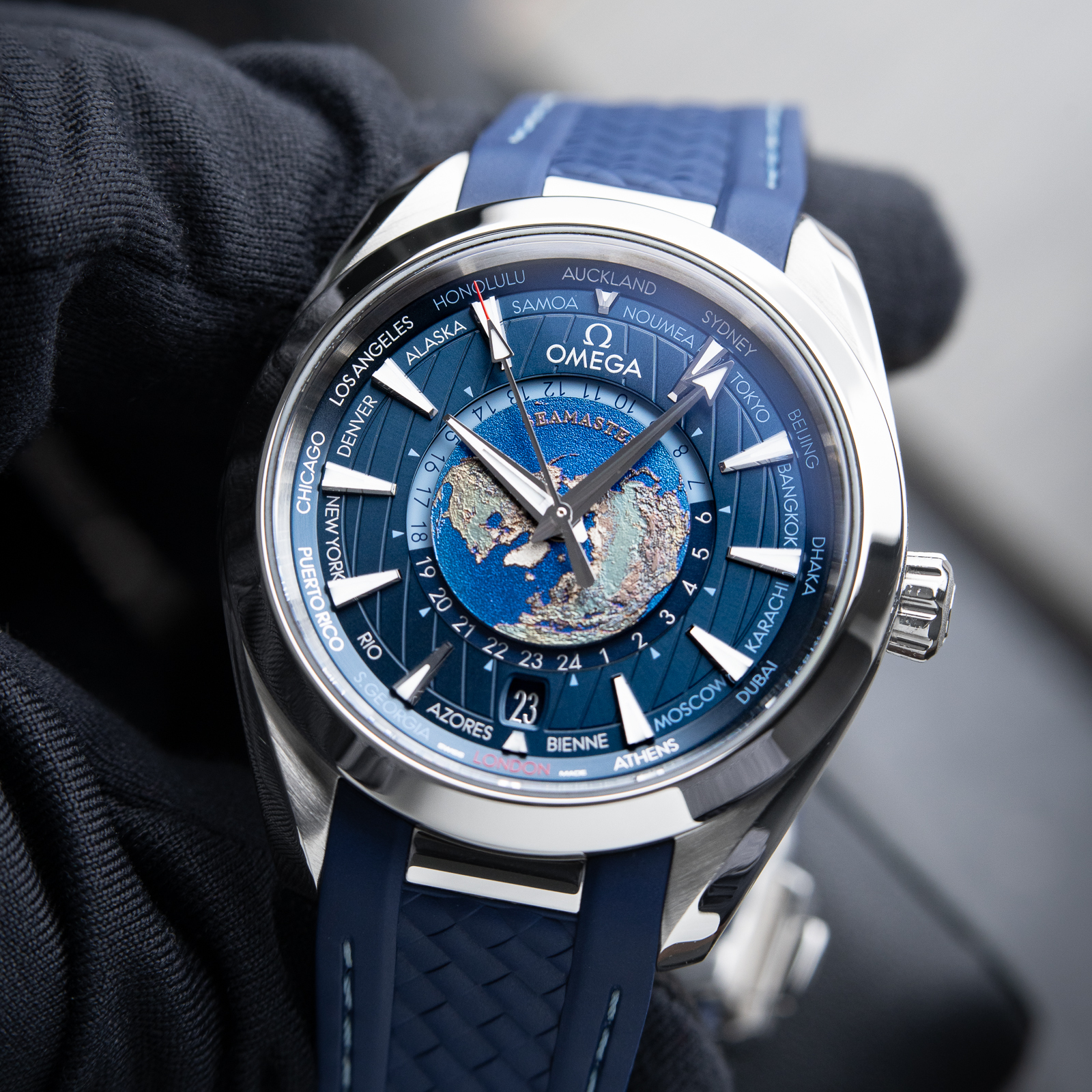 Omega Seamaster Aqua Terra Worldtimer GMT Co-Axial Steel Bracelet Strap 43mm