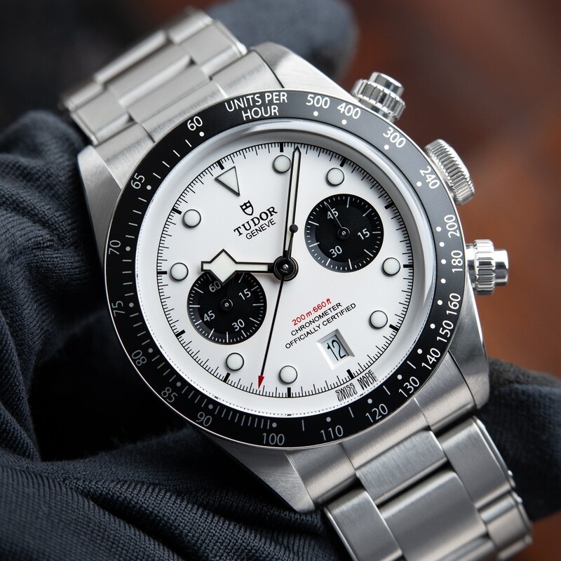 Tudor Black Bay Chrono Chronograph Panda Steel White Dial Ceramic Bezel 41mm