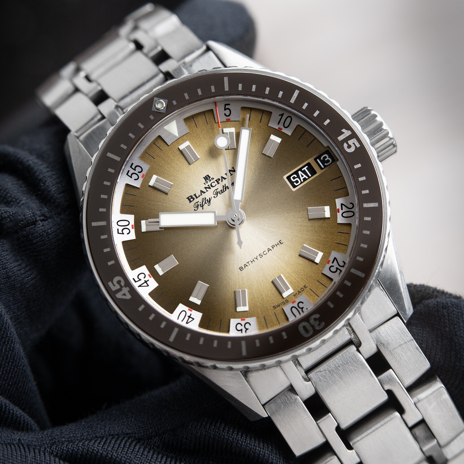 Blancpain Fifty Fathoms Bathyscaphe Day Date Desert Edition Diver