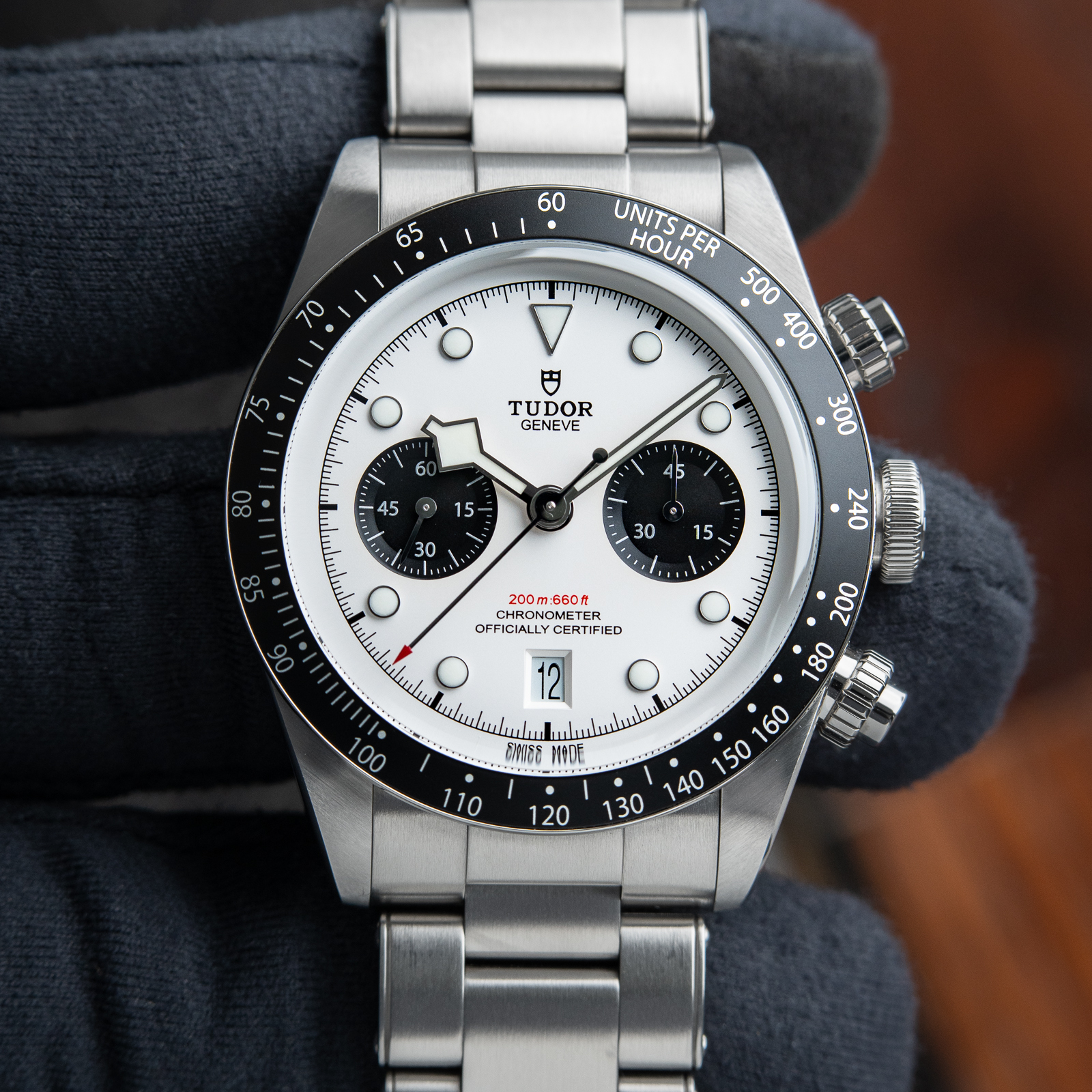 Tudor Black Bay Chrono Chronograph Panda Steel White Dial Ceramic Bezel 41mm