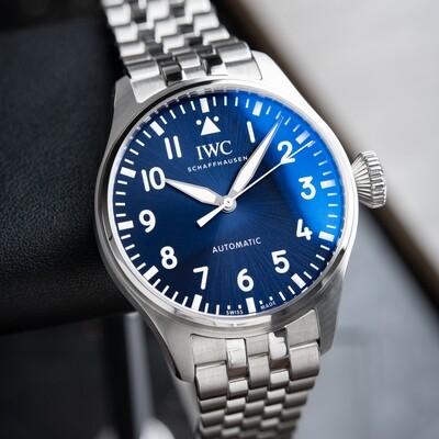 IWC Big Pilot's Watch Stainless Steel Blue Sunburst Dial Automatic 82100 43
