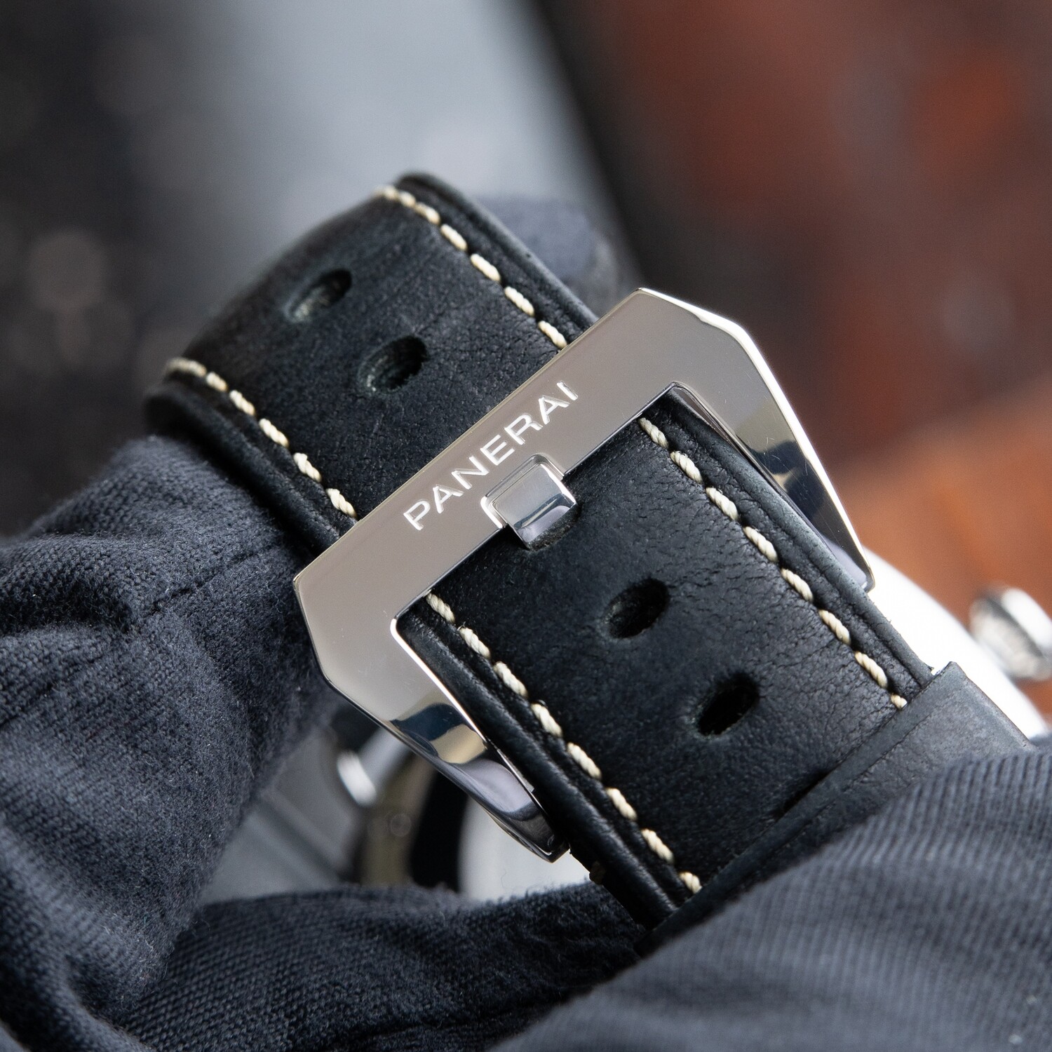 Panerai Radiomir Black Seal Logo Steel Leather Strap Manual Pam754