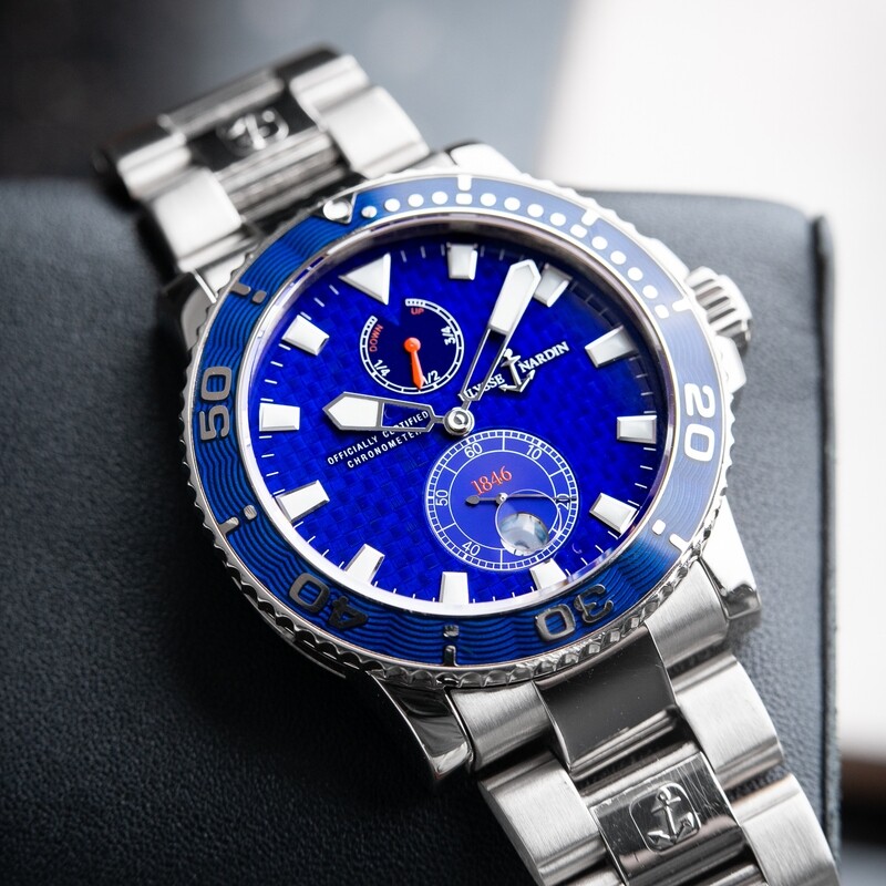 Ulysse Nardin Maxi Marine Diver White Gold Blue Enamel Limited Edition 43
