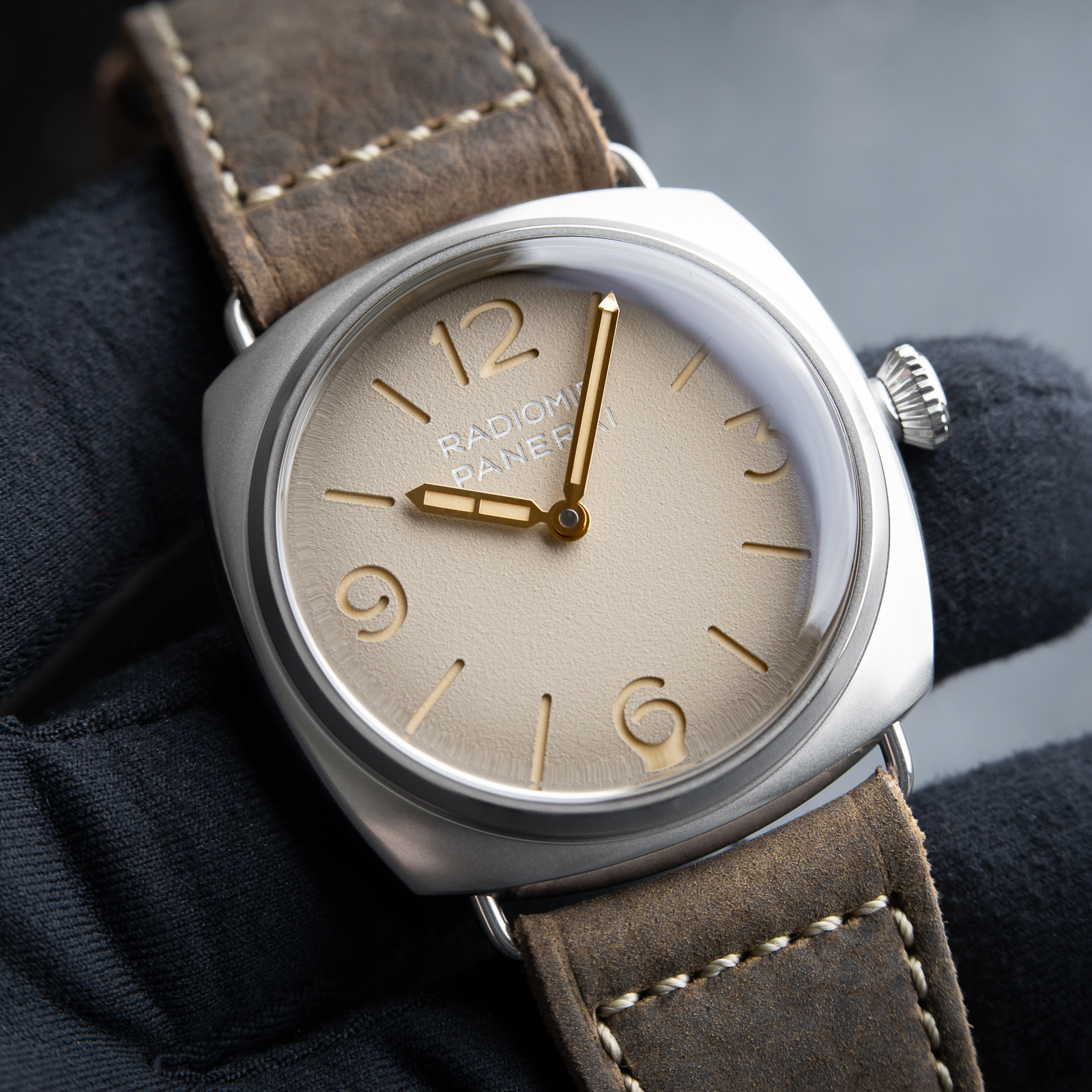 Panerai Radiomir Tre Giorni Beige UNWORN Manual Steel Leather PAM1350 45mm