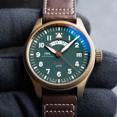 IWC Pilot's Watch Spitfire MJ271 Limited Edition GMT Bronze Green Dial UTC