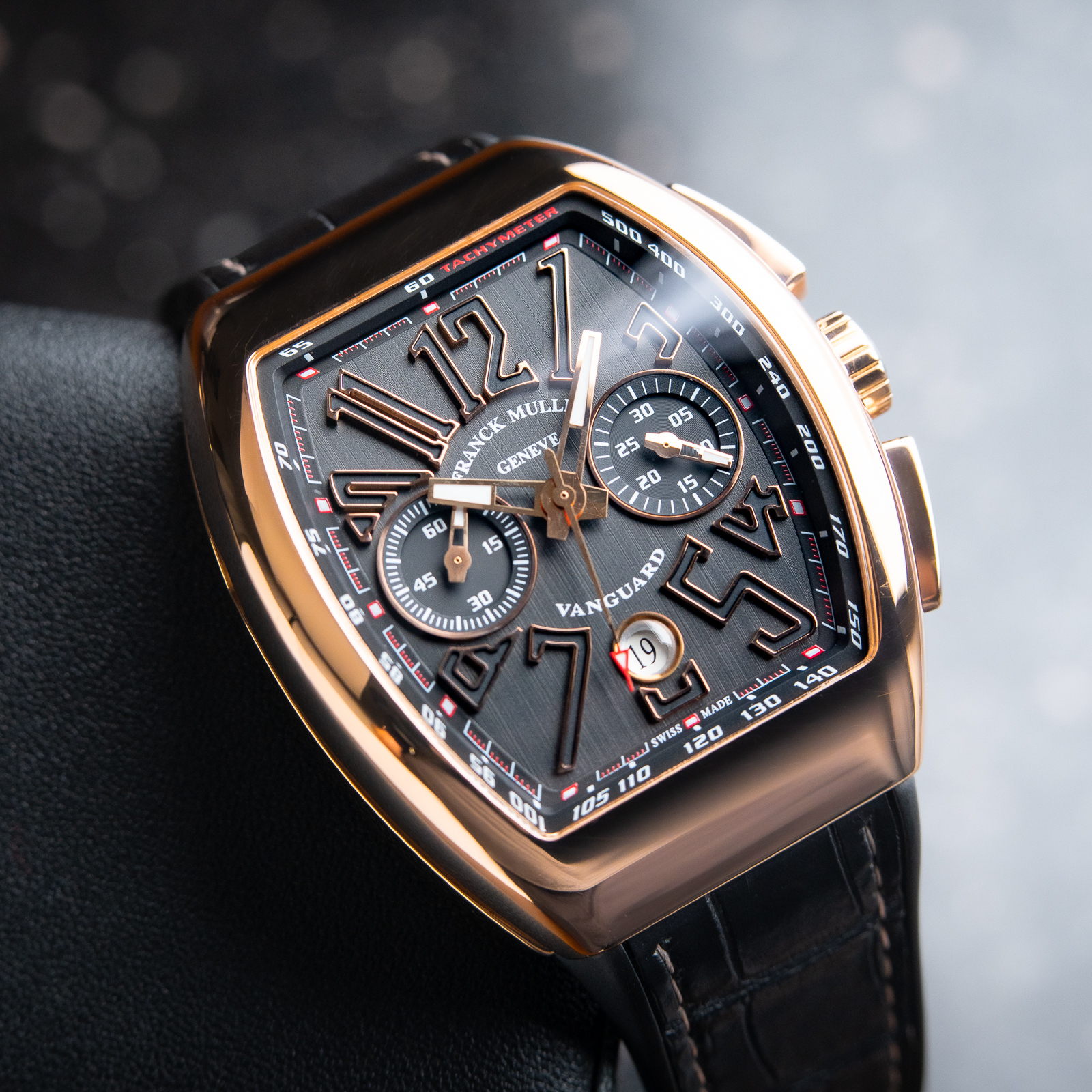 Franck Muller Vanguard Chronograph Automatic Rose Gold Gray Dial 45