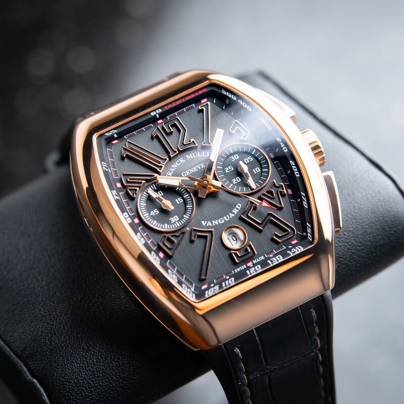 Franck Muller Vanguard Chronograph Automatic Rose Gold Gray Dial 45