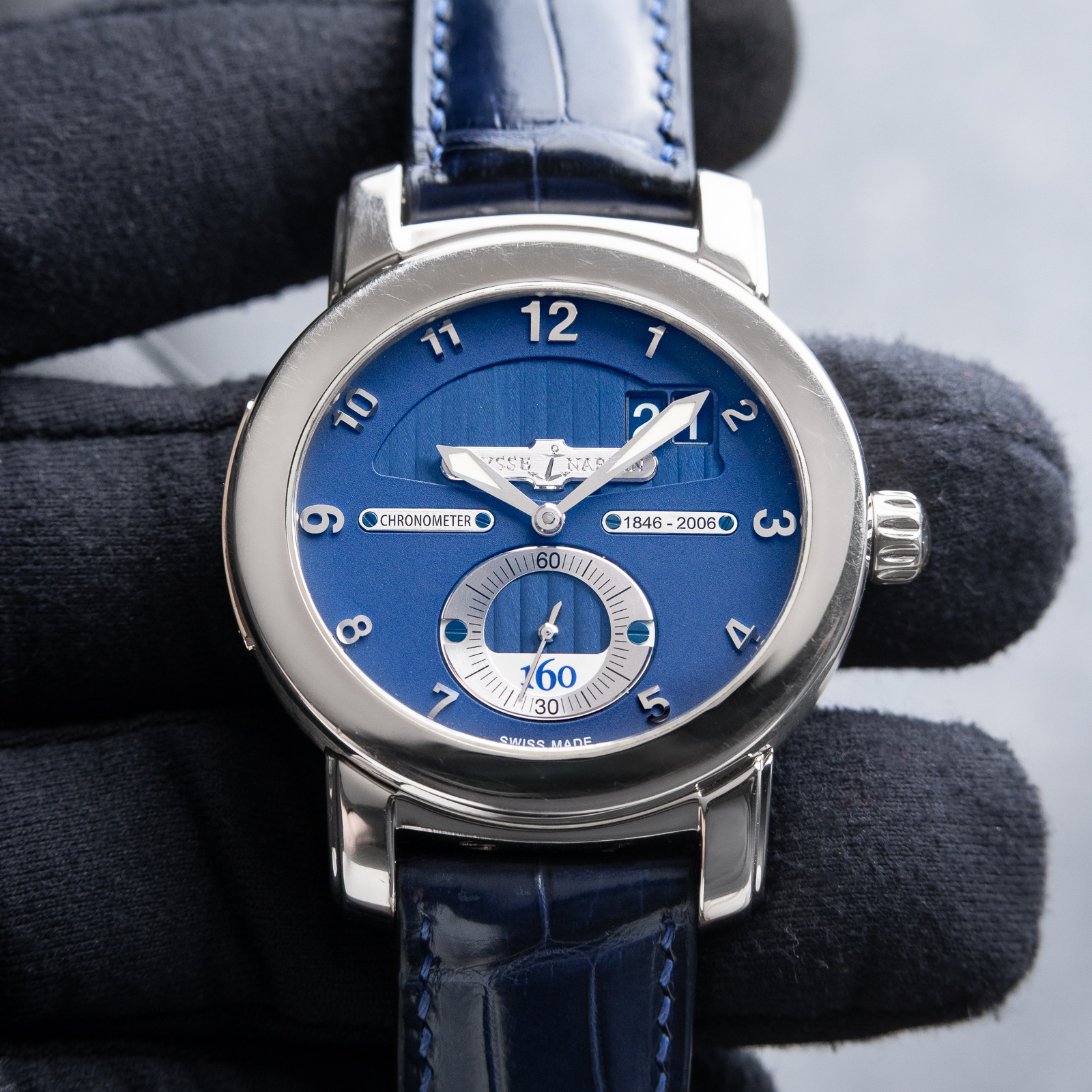 Ulysse Nardin 160th Anniversary Chronometer White Gold Blue Dial Automatic