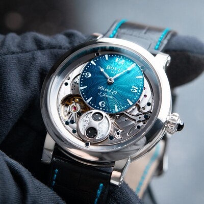 Bovet Dimier Recital 29 Limited Edition Turquoise Dial Moonphase Leather