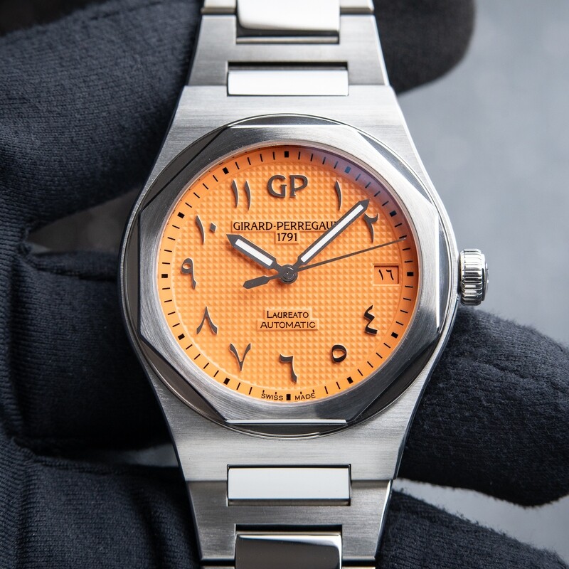 Girard Perregaux Laureato Limited Edition Orange Middle Eastern Arabic Dial 81010 42