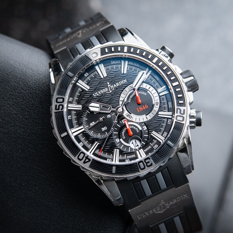 Ulysse Nardin Diver Chronograph Black Dial Automatic Rubber 1503-151 44mm
