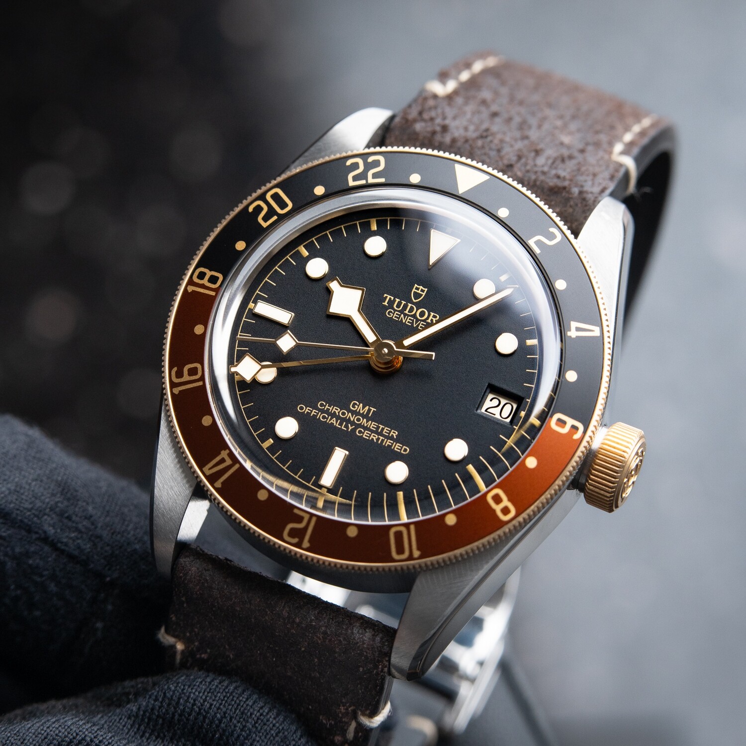 Tudor Black Bay GMT 10/23 Two Tone Yellow Gold Steel Leather