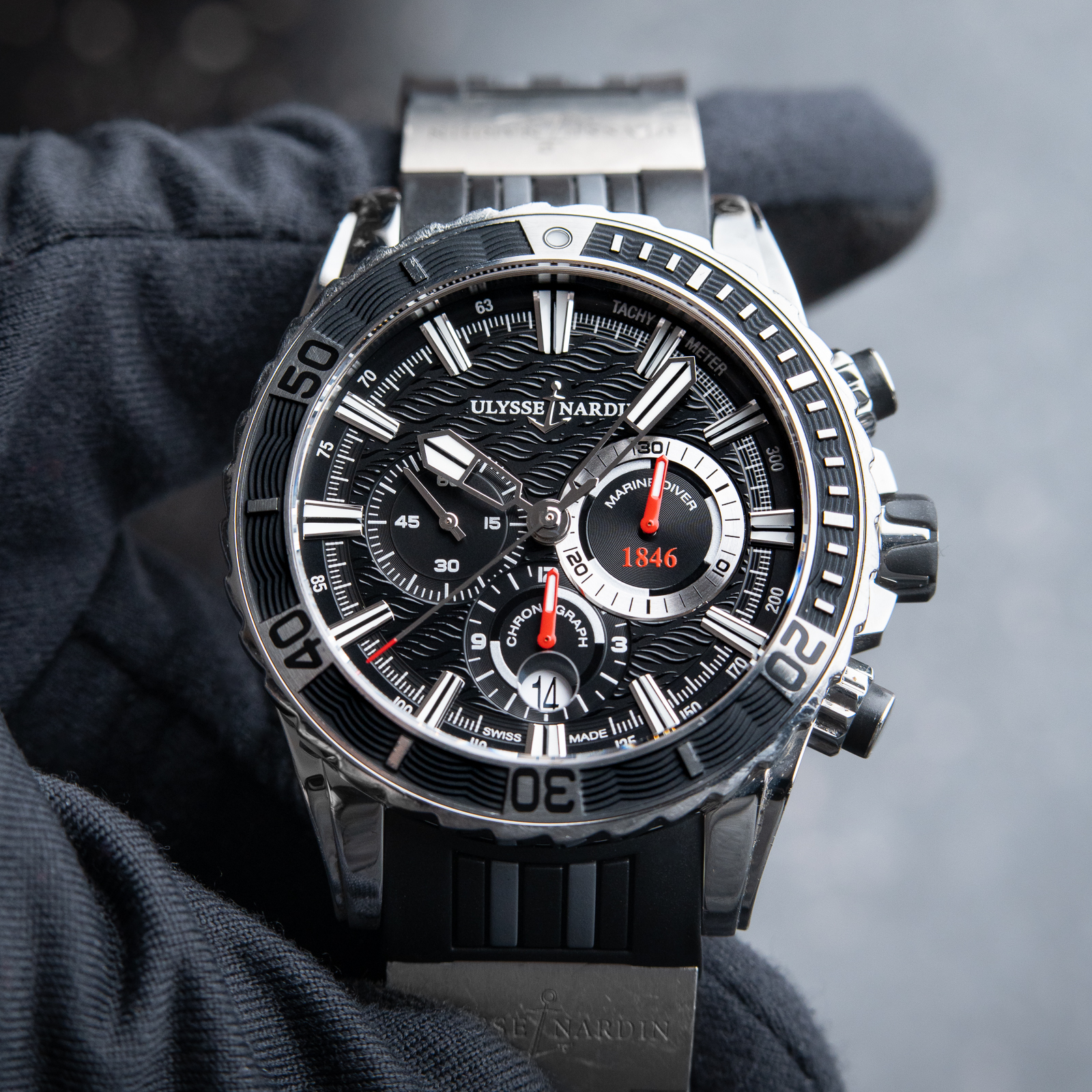 Ulysse Nardin Diver Chronograph Black Dial Automatic Rubber 1503-151 44mm