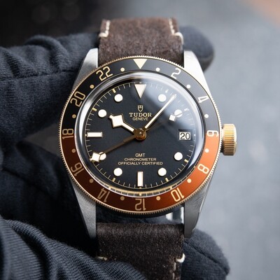 Tudor Black Bay GMT 10/23 Two Tone Yellow Gold Steel Leather Automatic 41