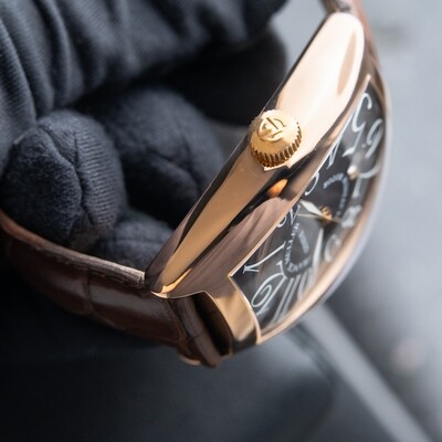Franck Muller Casablanca Cintree Curvex Rose Gold Brown Dial