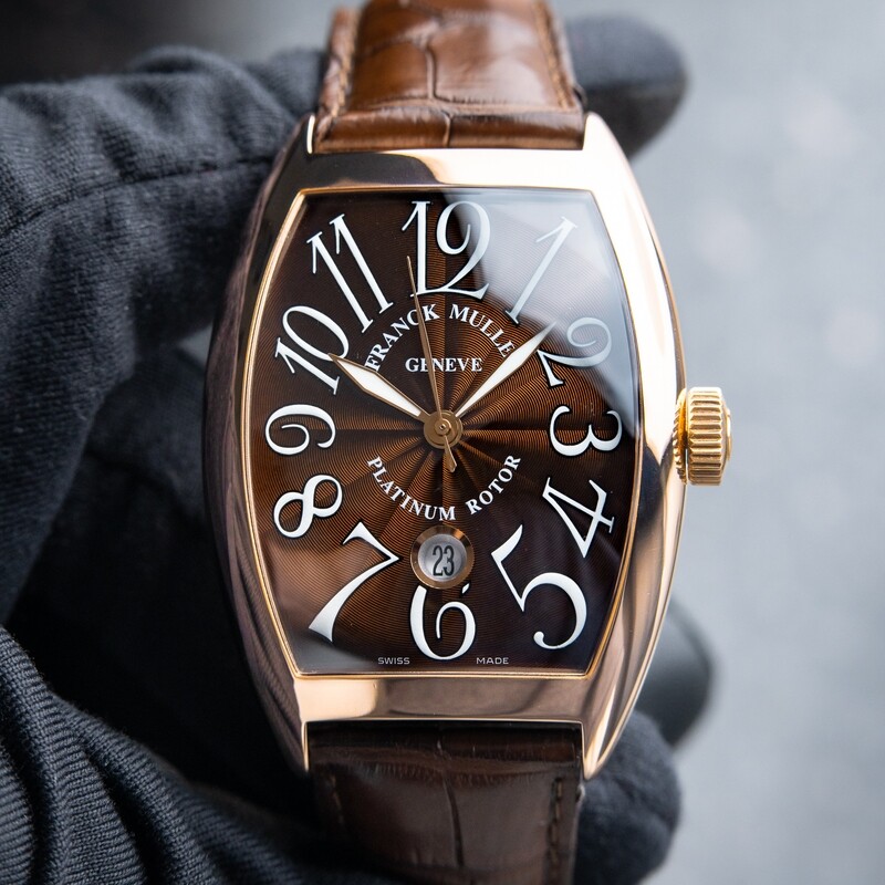 Franck Muller Casablanca Cintree Curvex Rose Gold Brown Dial Automatic 39