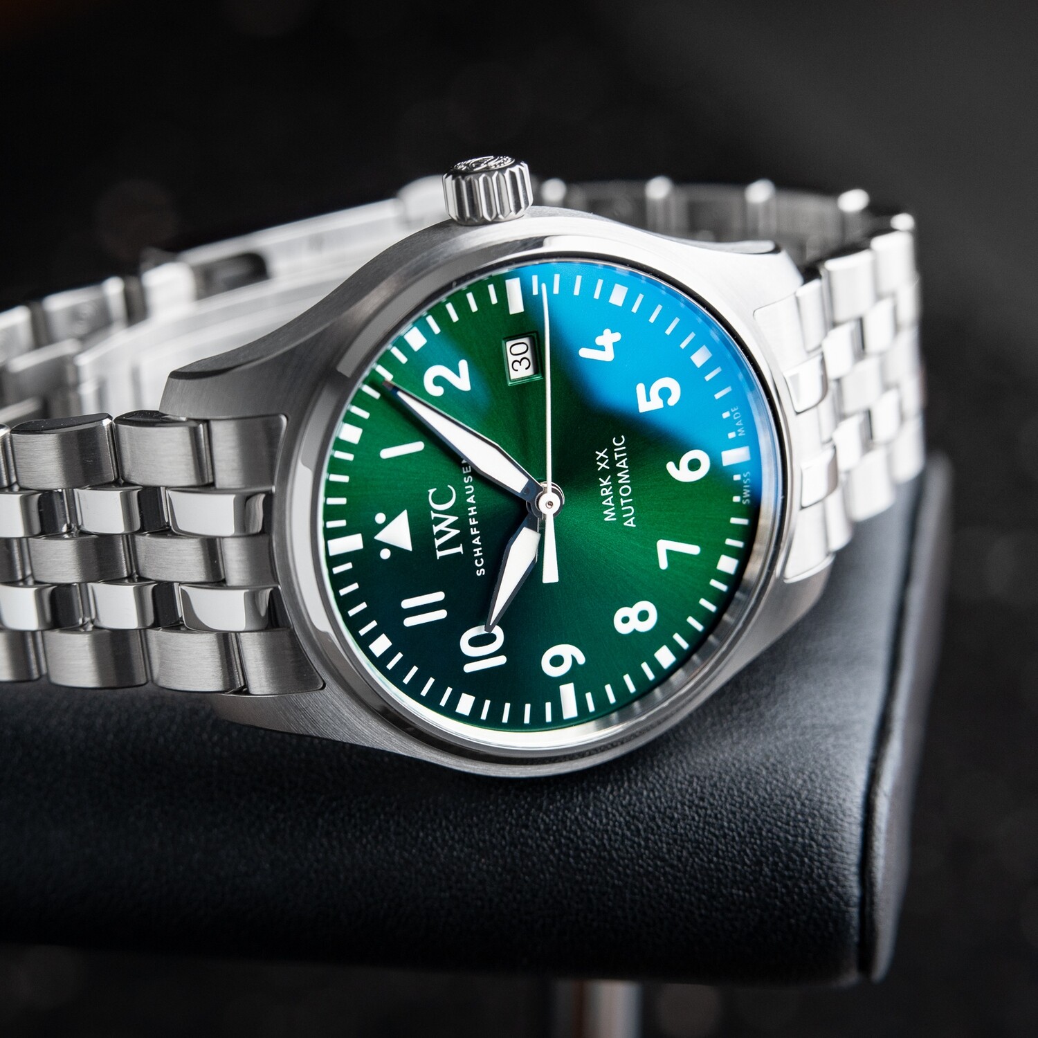 IWC Pilot's Watch Mark XX Green Dial 5/2023 Steel Bracelet 40