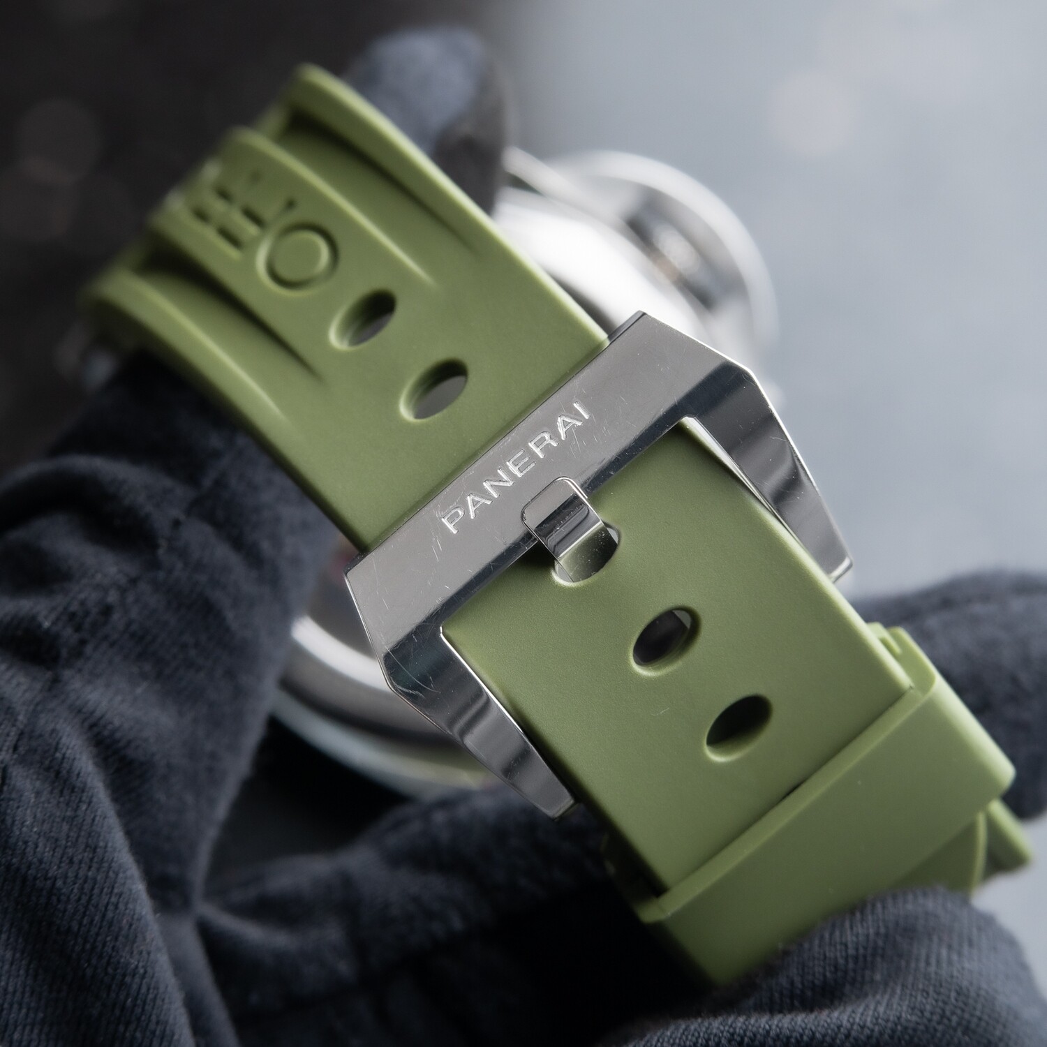 Panerai Luminor Marina 8 Days Black Dial Green Steel Manual 44mm