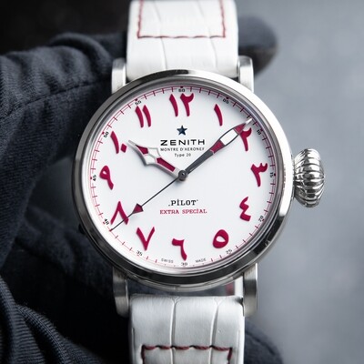 Zenith Pilot Type 20 Extra Special Qatar Limited Edition of 25 White 45mm