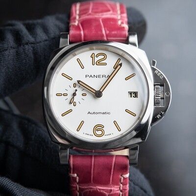 Panerai Luminor Due White Dial Steel Leather Automatic 38mm Pam1043